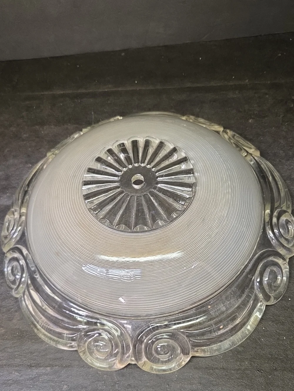 vintage Art Deco glass ceiling light shade